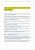 LRA 224 EXAM QUESTIONS AND ANSWERS 