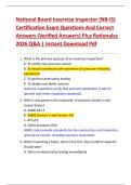 National Board Inservice Inspector &lpar;NB-IS&rpar;  Certification Exam Questions And Correct  Answers &lpar;Verified Answers&rpar; Plus Rationales  2026 Q&A &vert; Instant Download Pdf 