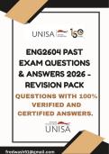 ENG2604 PAST EXAM QUESTIONS & ANSWERS 2026 - REVISION PACK