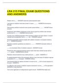 LRA 215 FINAL EXAM QUESTIONS AND ANSWERS 