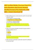 AWS Certified Welder Structural Steel D1&period;1  Exam Questions And Correct Answers  &lpar;Verified Answers&rpar; Plus Rationales 2026  Q&A &vert; Instant Download Pdf