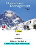 Test Bank for Operations Management&comma; 14th Edition by William J&period; Stevenson &ndash; Latest Version