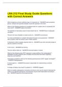 LRA 212 Final Study Guide Questions with Correct Answers 