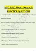 Med Surg Final Exam 2025 &ndash; ATI Practice Questions with Complete Answer Key & Verified Solutions