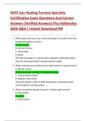 NATE Gas Heating Furnace Specialty  Certification Exam Questions And Correct  Answers &lpar;Verified Answers&rpar; Plus Rationales  2026 Q&A &vert; Instant Download Pdf