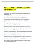 LRA 110 WEEK 2 TEST QUESTIONS AND ANSWERS 
