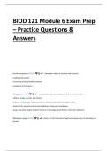 BIOD 121 Module 6 Exam Prep &ndash; Practice Questions & Answers