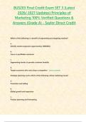 BUS203 Final Credit Exam SET 3 &lpar;Latest 2026 2027 Updates&rpar; Principles of Marketing 100- Verified answers