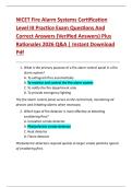 NICET Fire Alarm Systems Certification  Level III Practice Exam Questions And  Correct Answers &lpar;Verified Answers&rpar; Plus  Rationales 2026 Q&A &vert; Instant Download  Pdf
