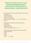 BUS203 Final Credit Exam SET 1 &lpar;Latest 2026 2027 Updates&rpar; Principles of Marketing 100- Verified questions and answers
