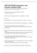 CDE 232 EXAM 5 Questions and Answers Updated 2026