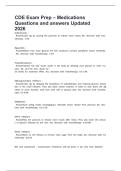 CDE Exam Prep &ndash; Medications Questions and answers Updated 2026