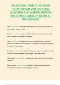 BIS 245 FINAL EXAM STUDY GUIDE &lpar;LATEST UPDATE 2026-2027&rpar; REAL QUESTIONS AND VERIFIED ANSWERS 100&percnt; CORRECT ALREADY &lbrace;GRADE A&rcub; - DeVry University