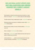 MIS-245 FINAL &lpar;LATEST UPDATE 2026-2027&rpar; REAL QUESTIONS AND VERIFIED ANSWERS 100&percnt; CORRECT ALREADY GRADE A