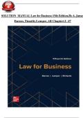 SOLUTION MANUAL Law for Business 15th Edition&comma; By A&period; James Barnes&comma; Timothy Lemper&comma; All Chapters 1 - 47 &vert; Complete Questions and Answers &vert; Newest Version