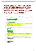 NCCER Carpentry Level 1 Certification  Exam Questions And Correct Answers  &lpar;Verified Answers&rpar; Plus Rationales 2026  Q&A &vert; Instant Download Pdf 