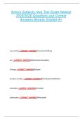 School Subjects &lpar;Ae&rpar; Test Guide Newest  2025&sol;2026 Questions and Correct  Answers Already Graded A&plus; 