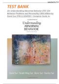 TEST BANK for Understanding Abnormal Behavior &lpar;PSY 254 Behavior Problems and Personality&rpar; 10th Edition by David Sue&vert;&vert; ISBN&colon;NO 9781111834593 &vert; All Chapters &comma; Latest Updated Version &comma;Complete Guide A&plus;