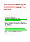 Pennsylvania Certified Evaluator &lpar;PAE&rpar; Exam  Questions And Correct Answers &lpar;Verified  Answers&rpar; Plus Rationales 2026 Q&A &vert; Instant  Download Pdf 