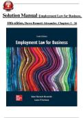 Solution Manual Employment Law for Business&comma; 10th Edition&comma; Dawn Bennett-Alexander&comma; Chapters 1 - 16