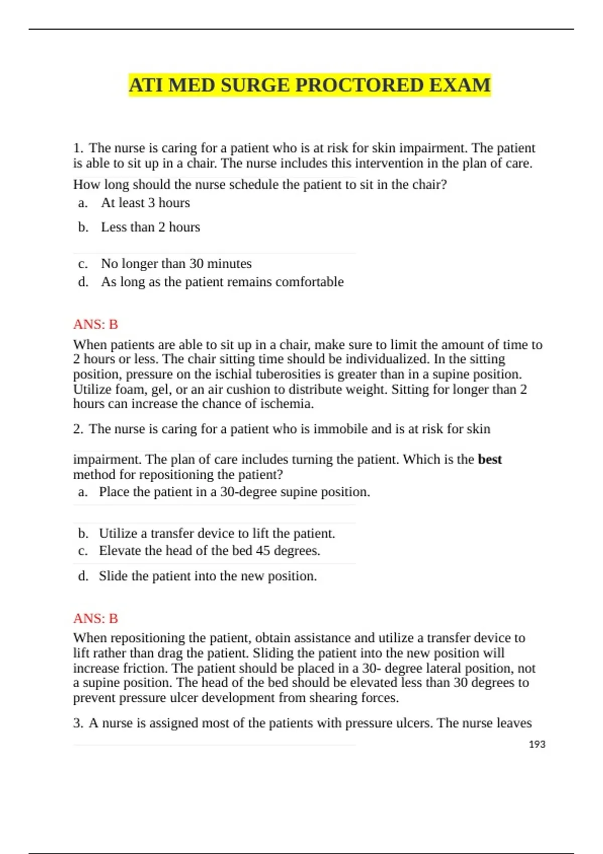 ATI Med Surg Proctored Exam 2026 – Questions, Answers & Study Guide ...