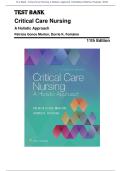 Test Bank - Critical Care Nursing A Holistic Approach 11th Edition &lpar;Morton&comma; 2018&rpar; Chapter 1-56 &vert;  All Chapters  100&percnt; Original Verified&comma; A&plus; Grade