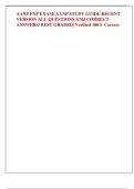 AANP FNP EXAM&sol; AANP STUDY GUIDE RECENT  VERSION ALL QUESTIONS AND CORRECT  ANSWERS&sol; BEST GRADED&vert; Verified 100&percnt; Correct