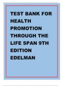 Edelman Health Promotion Throughout the Lifespan 9th Edition Test Bank &ndash; Chapter Quizzes & Answers