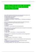 FEMA FINAL EXAM ICS 100&colon; IS-100&period;C&colon; INTRODUCTION TO THE INCIDENT COMMAND SYSTEM QUESTIONS WITH COMPLETE SOLUTIONS