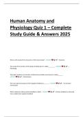 Human Anatomy and Physiology Quiz 1 &ndash; Complete Study Guide & Answers &lpar;2025&rpar;