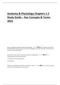 Anatomy & Physiology Chapters 1-2 Study Guide &ndash; Key Concepts & Terms &lpar;2025&rpar;
