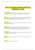CHAA Certification Exam &ndash; Verified Questions & Correct Detailed Answers &vert; 2025&sol;2026 A&plus; Grade