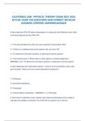 CALIFORNIA LAW -PHYSICAL THERAPY EXAM 2024-2025 ACTUAL EXAM 350 QUESTIONS AND CORRECT DETAILED ANSWERS &lpar;VERIFIED ANSWERS&rpar; GRADED A&plus;