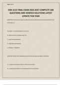 ISDS 3115 FINAL EXAM 2026-2027 COMPLETE 300 QUESTIONS AND VERIFIED SOLUTIONS LATEST UPDATE THIS YEAR