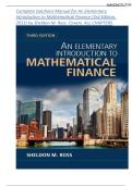 An Elementary Introduction to Mathematical Finance &lpar;3rd Edition&comma; 2011&rpar; &ndash; Solutions Manual &ndash; Ross &comma; All Chapters 