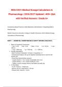 WGU D441 Medical Dosage Calculations & Pharmacology Actual Review &vert; 2026&sol;2027 Updated &vert; Verified Answers &vert; Grade A&plus;