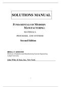 Fundamentals of Modern Manufacturing &ndash; Materials&comma; Processes and Systems &lpar;2nd Edition&rpar; &vert; Mikell P&period; Groover &vert; Complete Solution Guide for Chapters 1&ndash;44