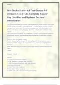 NIH Stroke Scale &ndash; All Test Groups A&ndash;F &lpar;Patients 1&ndash;6&rpar; &vert; FULL Complete Answer Key &vert; Verified and Updated Section 1&colon; Introduction