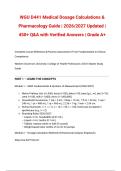 WGU D441 Medical Dosage Calculations & Pharmacology Actual Guide &vert; 2026&sol;2027 Updated &vert; Verified Answers &vert; Grade A&plus;