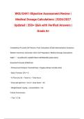 WGU D441 Actual Objective Assessment Review &vert; Medical Dosage Calculations &vert; 2026&sol;2027 Updated &vert; Verified Answers &vert; Grade A&plus;