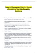 RECORDS MANAGEMENT TRAINING COURSE &lpar;ARMY-ALMS&rpar; TEST WITH COMPLETE A&plus;