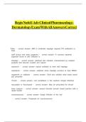 REGIS NU641 ADV CLINICAL PHARMACOLOGY DERMATOLOGY EXAM WITH ALL ANSWERS