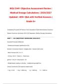 WGU D441 Actual Objective Assessment Review &vert; Medical Dosage Calculations &vert; 2026&sol;2027 Updated &vert; Verified Answers &vert; Grade A&plus;