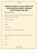 Wildland Firefighter 1C Exam A&B ALL 300 QUESTIONS AND CORRECT ANSWERS LATEST UPDATE THIS YEAR