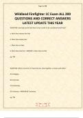 Wildland Firefighter 1C Exam ALL 200 QUESTIONS AND CORRECT ANSWERS LATEST UPDATE THIS YEAR