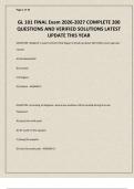 GL 101 FINAL Exam 2026-2027 COMPLETE 200 QUESTIONS AND VERIFIED SOLUTIONS LATEST UPDATE THIS YEAR