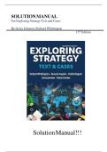 Exploring Strategy&colon; Text and Cases 13th Edition Solution Manual &vert; Johnson & Whittington &ndash; 2025 Updated Strategic Case Solutions