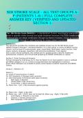 NIH STROKE SCALE &ndash; ALL TEST GROUPS A&ndash;F &lpar;PATIENTS 1&ndash;6&rpar; &vert; FULL COMPLETE ANSWER KEY &vert; VERIFIED AND UPDATED