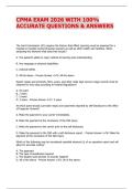 CPMA EXAM 2026 WITH 100&percnt; ACCURATE QUESTIONS & ANSWERS
