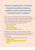 NUR 265 &sol; NUR265 EXAM 4 &vert; ADVANCED CONCEPTS IN MEDICAL-SURGICAL NURSING &vert; EXAM 4 &vert; QUESTIONS AND ANSWERS RATED A&plus; &vert; 2026&sol;2027